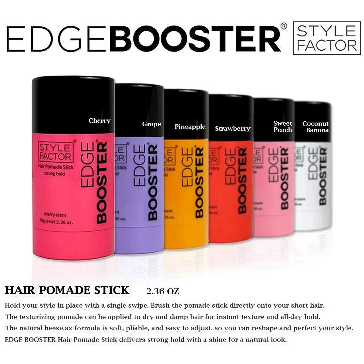 Style Factor Edge Booster Hair Pomade Stick Strong Hold 2.36 oz