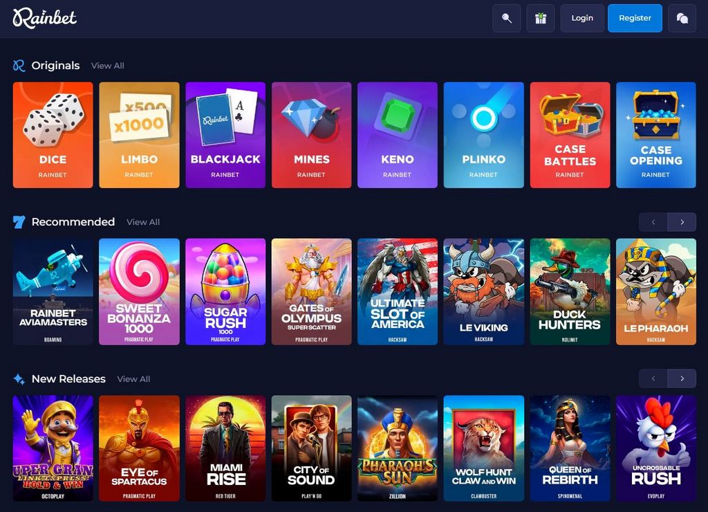 Valutazione del casinò online Rainbet 2026 - Vantaggi, giochi e molto altro